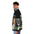 Huey Lewis The News puffer jacket with 80s inspired vector art design - men side left