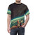 Nostalgic retro space collage t-shirt featuring a couple holding hands in a surreal, starry landscape - men front