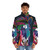 Horse running puffer jacket with abstract WPAP art design - men front