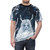 Enchanting watercolor fantasy t-shirt with a whimsical design featuring a deer, leaves, and a starry night sky - men front