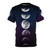 Unisex t-shirt featuring a watercolor design with the phases of the moon and a cosmic, space-inspired aesthetic.