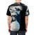 Degeneration inspired graphic t-shirt featuring a pop art-style design with digital tears and a marble statue silhouette - men back