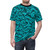 Closeup of a realistic shark pattern with camouflage-inspired colors and textures on a t-shirt - men front