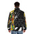 Colorful and fun pop art puffer jacket with cartoon-inspired design - men back
