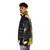 Colorful and fun pop art puffer jacket with cartoon-inspired design - men side left