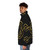 Puffer jacket with intricate Celtic knot designs in a heart shape - men side left