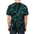 "Teal geometric abstract pattern design on t-shirt" - men back