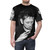 Shane Macgowan, lead singer of the Irish punk rock band The Pogues, smoking in an all-over print t-shirt design - men front