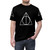 Deathly Hallows inspired t-shirt design featuring the symbol of the three magical items from the Harry Potter series. - men front