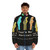 School Of Rock Inspired Puffer Jacket with Jack Black Graphic - men front