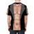 Muscular, shirtless man wearing a printed all-over-print t-shirt with a humorous design - men back