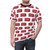 Stylish t-shirt featuring a vibrant pattern of iconic London red double-decker buses - men front