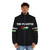 Puffer jacket with "Free Palestine" design, showcasing support for the Palestinian cause - men front