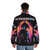 Scandroid 2517 Puffer Jacket featuring synthwave, retrowave, and cyberpunk inspired design - men back