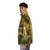 Giraffe-patterned puffer jacket with 'Say What' graphic design - men side left