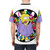 Psychedelic lizard illustration on a vintage style t-shirt - men back