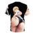 Illustration of a cute and playful anime-style girl on a graphic t-shirt - Back