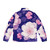 Floral puffer jacket with a seamless flower pattern - Back