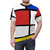 Colorful geometric t-shirt featuring Mondrian-style abstract art - men front