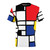 De Stijl inspired abstract art design on a quality t-shirt