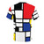 De Stijl inspired abstract art design on a quality t-shirt - Back