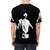 Laurie Anderson inspired graphic tee with woman in suit and glasses, black and white duotone design - men back