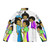 Retro 1970s puffer jacket featuring Jackson Five graphics - Back