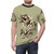 Anatomical heart AOP t-shirt with surreal music elements like phonograph, bird, and butterfly - men front