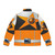 Sasoriorange puffer jacket with Kyuranger-inspired space and star design - Back