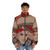 Puffer jacket with anime-inspired design featuring the "Legend of the Galactic Heroes" meme - men front