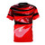 Artistic T-shirt featuring a vibrant red latex design