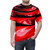 Artistic T-shirt featuring a vibrant red latex design - men front