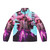 Eric Andre inspired aesthetic puffer jacket with retro vaporwave design