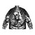Santa Muerte gothic puffer jacket featuring skull, skeleton, and floral designs - Back