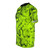 Lime green t-shirt with a modern snake skin pattern design - men left