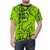 Lime green t-shirt with a modern snake skin pattern design - men front