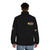 Retro "San Francisco Rush" N64 puffer jacket with classic arcade racing graphics - men back