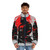 Samurai warrior puffer jacket featuring Japanese art and pop culture elements - men front