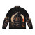 Samurai Spirit Minimalist Puffer Jacket with Japanese warrior design - Back
