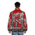 A stylish samurai-inspired puffer jacket with a cherry blossom design - men back