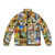 Colorful puffer jacket featuring Salvador Dali's iconic surrealist artwork