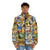 Colorful puffer jacket featuring Salvador Dali's iconic surrealist artwork - men front