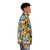 Colorful puffer jacket featuring Salvador Dali's iconic surrealist artwork - men side right