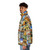 Colorful puffer jacket featuring Salvador Dali's iconic surrealist artwork - men side left