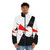 Constructivism-inspired puffer jacket with Soviet-era design by El Lissitzky - men front