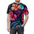 Tropical Hawaiian floral pattern design on a t-shirt for summer vacations and tropical getaways. - men front