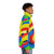 Colorful puffer jacket, fashionable winter outerwear - men side right