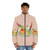 Cinnamon conure parrot wearing a fluffy puffer jacket - men front