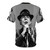 Monochrome T-shirt featuring the portrait of iconic singer-songwriter Leonard Cohen - Back
