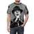 Monochrome T-shirt featuring the portrait of iconic singer-songwriter Leonard Cohen - men front
